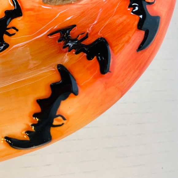 Fitz and Floyd Kitty Witches Ceramic Candy Dish 10" Creepy Crawlies NO BOX Cat - Picture 9 of 16